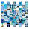 Wall Stickers 50Pcs Exquisite Light Blue Scenery Theme Pos Series Postcard Po Props Diy Collocation Decorative Sticker Colour Card