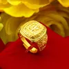 Cluster Rings Classic Men's Dominant Ring Color 24K Gold Opening Big Birthday Wedding Anniversary Fine Jewelry Gifts