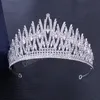 Fashion Sky Blue Crystal Crown Tiara per le donne Wedding Party Luxury Elegant Bridal Crown Hair Dress Jewelry