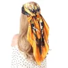 Sarongs Silk HeadHair Scarf Women Summer Fashion Beautiful Flowers 9090cm Foulard Femme Cetim Square Hoofddoek Neck Headscarf Sac 230605