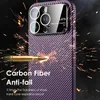 Kolfiberstrukturlins Filmskydd Telefonfodral för iPhone 11 12 13 14 Pro Max 14plus kolfiberchockskydd