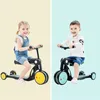 Imbaby Children Scooter Tricycle Spädbarn 5 i 1 Balanscykeltur på leksaker Fällbara inomhus- och utomhusbarnscykel kan lägga till putter