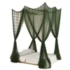 Mosquito Net Sexy Mosquito Net Four Door Kingqueen Double Size Home Single łóżko Zapobiegaj owadom Outdoor Square Grace White Canopy Net 230606