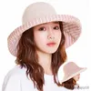 Wide Brim Hats Women's Seasons Double Sided Fisherman Bucket Hat Sun Shaded Large Brim Stripe Fashion Cap R230607