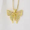 Pendant Necklaces Luxury Elegant European And American Shiny Zircon Butterfly Necklace For Women Girl Fashion Trendy Jewelry Wholesale