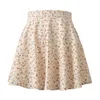 Rokken Zomer Mini Sexy Vrouwen Bloemenprint Rok Hoge Taille Paraplu Vrouwelijke Geel Onzichtbare Rits Chiffon Met Y2k Korte 230607