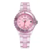 Wristwatches Berny Quartz Watch Girls Golden Years Fashion Wristwatch 3ATM Waterproof Ladies Watchs Translucent Crystal Pink Peach