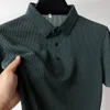 Herren Polos Sommer Lopup Hohl Kurzarm Polo Shirt Eis Seide Atmungsaktive Business-Mode T-shirt Männliche Marke Kleidung 230607