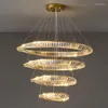 Pendant Lamps Lamp Led Art Chandelier Ceiling Light Modern Ring Luxury Crystal Lustre Bedroom Living Dining Indoor Hanging Fixture