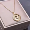 Chains 1/3Pcs Stainless Steel Vortex Round Pendant Necklaces Punk Endless Circle Sea Conch Spiral Collar Hombre Jewelry Making