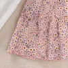 Girl's Dresses Girls Casual Dress Pretty Toddler Baby Square Collar Clothes Summer Short-sleeved Printing Skirts Fashion Children Clothing