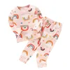 Pyjamas Enfants Pyjamas Ensembles Bébé Garçons À Manches Longues Vêtements De Nuit Costume Enfants Sous-Vêtements En Coton Ensembles Filles TopsPants 2 Pcs Pyjama Ensemble Vêtements 230606