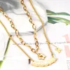 Chains Cute Fashion Star Pendants Women Double Paper Clip Link Necklace Multilayer Golden Collar OL Statement Party Aesthetic