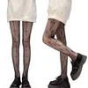 Kvinnliga strumpor gotiska lolita lång kvinnlig underkläder lår högt fisknät se genom sexiga kompressionsstrumpor för