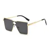 Gafas de sol de diseñador de lujo para hombres y mujeres Modelo de moda Protección UV 400 especial Marco de metal cuadrado dorado Diseño de marca al aire libre Aleación Top Cyclone Gafas de sol