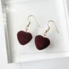 Серьги -грибы Harajuku Vintage Velvet for Girls Sweet Love Heart Sharball Jewelry Wholesale Gift