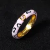 Solitaire Ring 925 Silver Enamel Epoxy Simple Multicolor Rings Leopard Print Honey Butterfly For Ladies Wedding Party Engagement Jewelry 230607