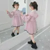 Mädchenkleider Frühling Kinderkleid Jacken für Mädchen Niedlicher Patchwork-Langarm-Outwear-Mantel 4-14 Jahre Kinderkleidung