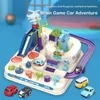 Treni di auto ferroviari da corsa modello di Diecast Traccia giocattoli educativi per bambini Gambi di avventura per ragazzi meccanici Tabella 230605