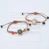 Charm Bracelets QA299 Cute Rope Chain Red Bead Couple Bracelet For Women Creative Bell Hand Painted Jewelry Men