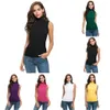 Damen-Tanks, Camis, Damen-Tanktop mit Rollkragen, ärmelloses Hemd, schwarze Damen-Fitnessweste, Damen-Stehkragen, elegantes Tanktop Ropa Mujer 230607