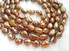 Chaînes ! Perle d'eau douce forme baroque café brun 8-10mm couleur collier 43 "nature vente en gros perle cadeau à prix réduit