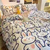 Bedding sets Floral Bedding Set with Duvet Cover Flat Sheet with Pillowcases Kids Queen Full Size Boys Girls Bed Linen 230606