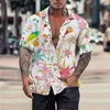 Camicie casual da uomo Camicia da uomo Summer Hawaiian Floral Dog Stampe grafiche Turndown Street Maniche corte Abbigliamento stampa button-down