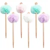 20 pièces conception rose lavande Style peluche métal cadeau stylo mignon stylos à bille couronne promotionnelle avec Logo personnalisé