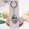 Keychains Cartoon Anime Metal Avocado Tree Lazy Drift Bottle Keychain Book T230607