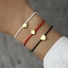 Braccialetti con ciondoli Cuore classico in acciaio inossidabile Bracciale donna Moda Corda intrecciata regolabile colorata per regalo di gioielli