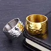 AFXSION europäischer und amerikanischer Modeschmuck-Charm, Hammermuster-Ring, 18 Karat Goldring, Edelstahlringe