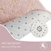 Tapis en fausse fourrure rose rond doux et moelleux en fourrure de lapin pour salon avec Texture de marbre doré tapis de bain pour enfants R230607