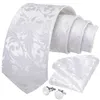 Gravatas DiBanGu Designer Branco Cinzento Laço Mens Hanky Abotoaduras Set Gravatas De Seda Para Homens Festa De Casamento Gravata De Negócios 230605