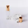 6ml Top Empty Square Glass Roller Bottle Fragrance Roller Container DIY Perfume Bottles Beauty Lip Gloss Care Empty Packaging Roll-on Bottles