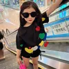 T-shirts Summer Girls T Shirt Baby Tee Kids Tops Children Streetwear Roupas Moda Coloridas Estampado Coração Algodão 4-13Y 230606