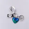 925 STERLING Gümüş Pandora Crystal CZ Moments Fit Charms için Doğum Taşı Boncuklar Bilezikler Mücevher Andy Jewel