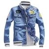 QNPQYX New Men's Jackets Autumn Demin Jacket Patch Designs Fashion Men Winter Denim Streetwear Jeans