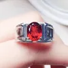 Cluster Rings Men Ring Natural Real Red Garnet 925 Sterling Silver 6 8mm 1.5ct Gemstone Fine Jewelry For Or Women X225266