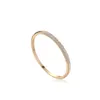 Nuovi gioielli di moda di design 14K rame placcato oro intarsiato zircone braccialetto aperto accessori per feste da donna di lusso