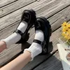Women's Autumn Japanese Style Lolita Shoes Vintage Soft High Heel Platform Leather College Student Mary Jane Ladies White Black
