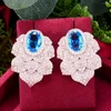 Stud Oorbellen Siscathy Koreaanse Mode Volledige Micro Kubieke Zirkoon Bloem Drop Voor Vrouwen Elegante Zoete Oorbel Sieraden Accessoires