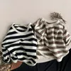 T-shirts Spring Autumn Children Casual T Shirt Loose Kids Striped T Shirts Cotton Tee Boys Girls Long Sleeve Tops Baby Clothes 230606