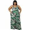 Ethnische Kleidung XL-5xl Sexy Mode Jumpsuit Dashiki African Spaghetti-Träger Slim Body Print Damen Sommer Beachwear Frauen Afrika