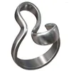 Pierścienie klastrów Wysokowy moda wypolerowana błyszcząca fala Minimalna wstążka Mobius 925 Solidny srebrny pierścień srebrny