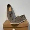 Loro Piana Casual Shoes Summer Charms Walk Soede Moccasins Мужчины Женщины дизайнерские кроссовки кожа