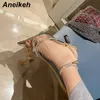 Aneikeh Spring/Autumn 2023 Women's Shoes Fashion-Butterfly-Band Bling Pling Patchwork Cross-Trible Crystal Pumps Ate Pumper