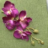 Dekorativa blommor 4 Blommhuvuden på stam av längd: 18 cm/orkidee 10st orkidéer Artificial Silk Orchid för DIY Bouquet Decoration Home