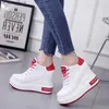 Woman Platform Wedges 10cm High Heels Casual Shoes White Lacing Ladies Floral Leisure Casual Sneakers Shoes Woman L230518