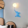 Wall Lamp Creative White Bear With 3D Moon For Bedroom Bedside Boys Girls Kids Children's Room Home Decor Lighting G9 Light